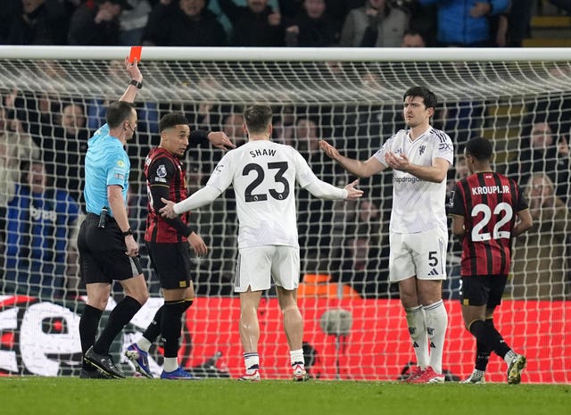 Harry Maguire is sent off