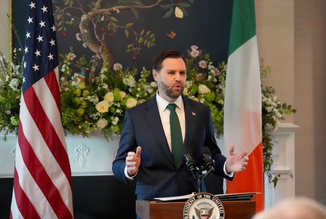 US vice president JD Vance speaks during a breakfast at the Naval Observatory