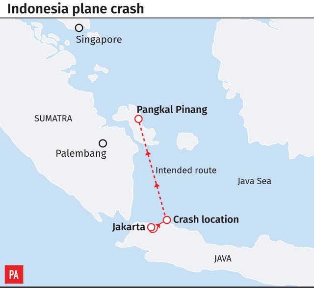 Graphic showing the location of the plane crash