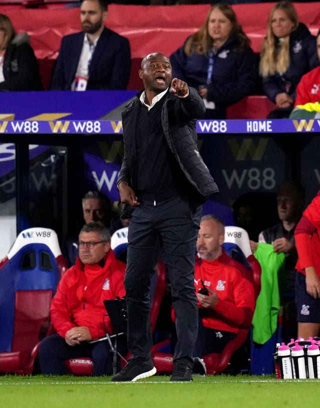 Patrick Vieira''s Palace conceded late on