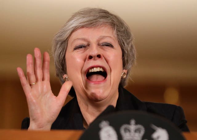 Theresa May praised Geoffrey Boycott's approach at a Downing Street press conference (Matt Dunham/PA)