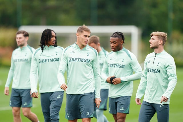 Tottenham train ahead of their Europa League tie