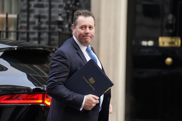 Chief Whip Mark Spencer arriving in Downing Street 