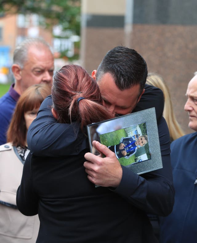 Andrew Metcalf, father of Stanley Metcalf outside Sheffield Crown Court 