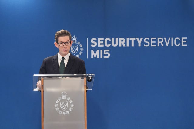 MI5 Director General at a podium