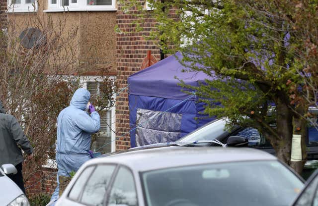 A forensic tent in South Park Crescent (Gareth Fuller/PA)