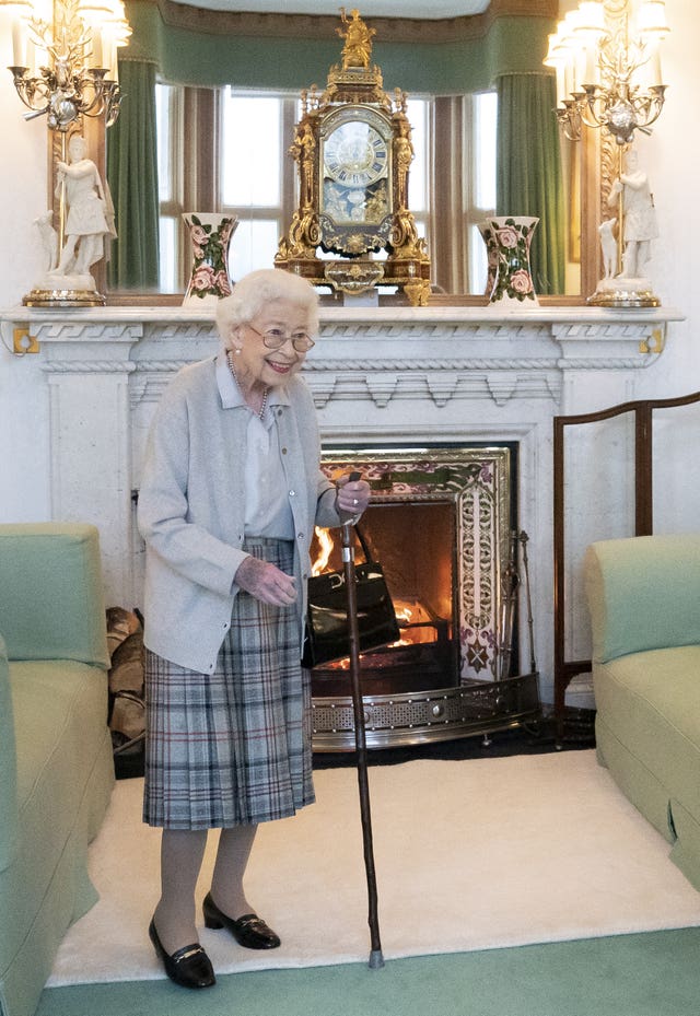 The Queen at Balmoral on Tuesday, two days before her death