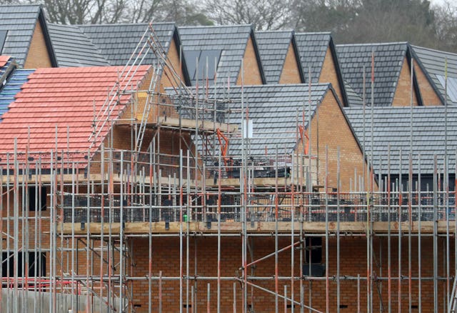 Houses under construction on a housing development