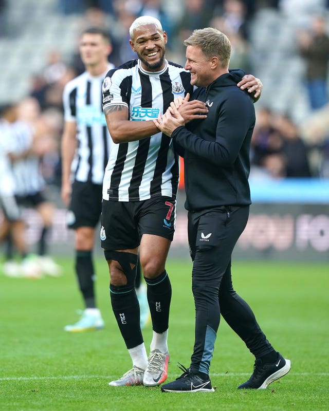 Brazilian midfielder Joelinton has became a key player under Eddie Howe's charge