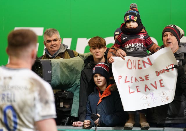 Saracens fans were keen for Owen Farrell to remain with the club