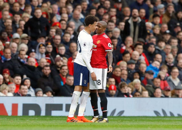 Young and England team-mate Dele Alli had a heated exchange at Old Trafford in October (Martin Rickett/PA).