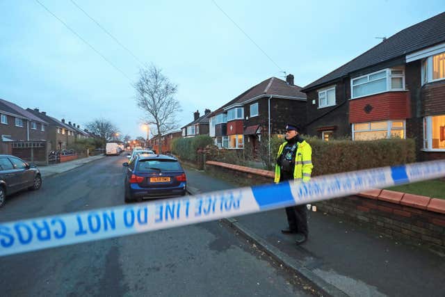 Police at the scene in Reddish