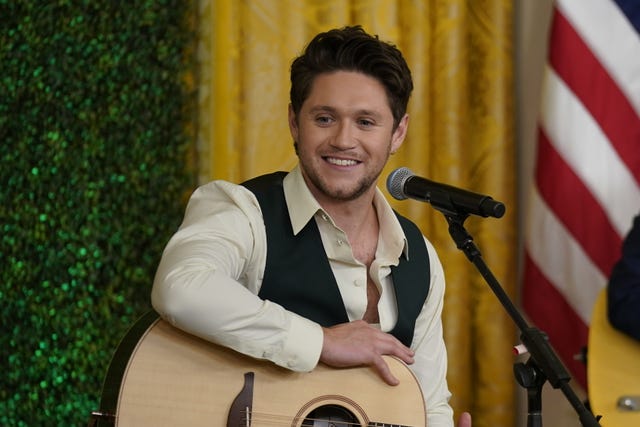 Niall Horan plays guitar