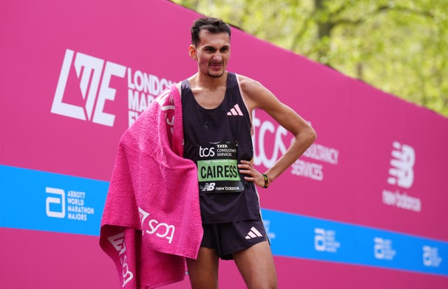 Emile Cairess after the London Marathon this year