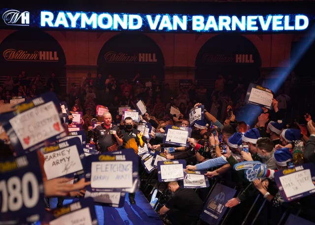 Raymond van Barneveld had lots of support at Alexandra Palace