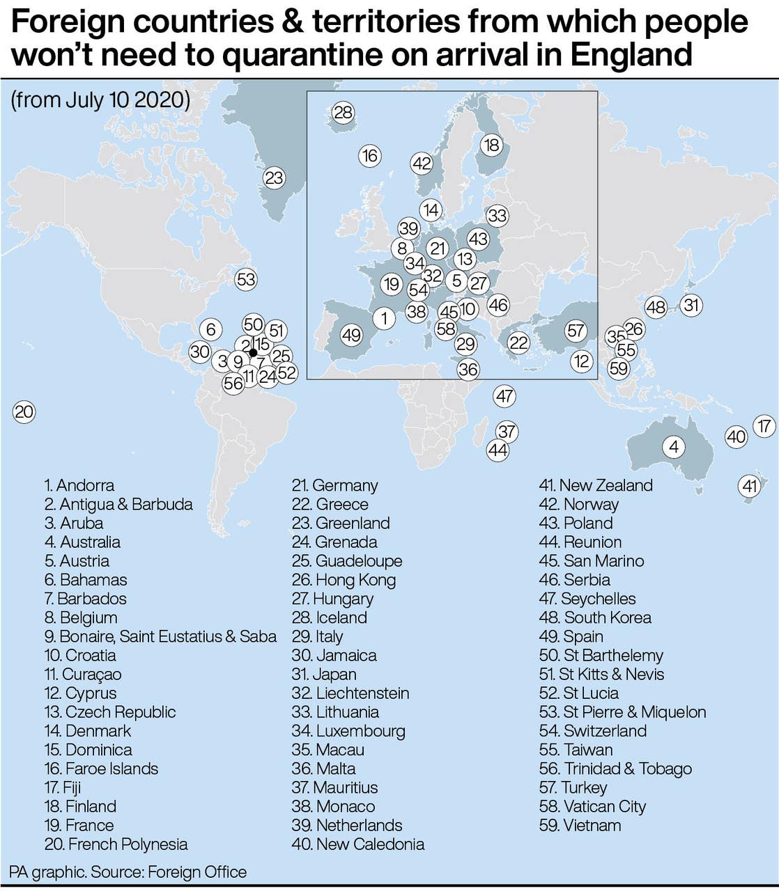 Quarantinefree travel countries confirmed Daily Echo