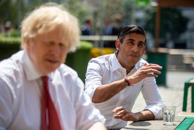 Prime Minister Boris Johnson (left) and Chancellor of the Exchequer Rishi Sunak (Heathcliff O'Malley/PA)