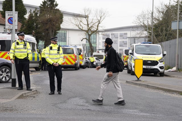 Emergency services at North Hyde Road in west London