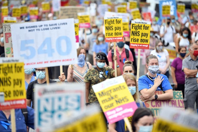 NHS national pay protest