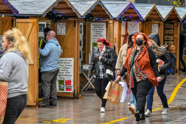 Shoppers in Cardiff