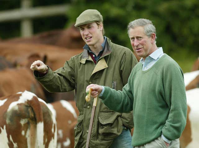 Prince William with his father,