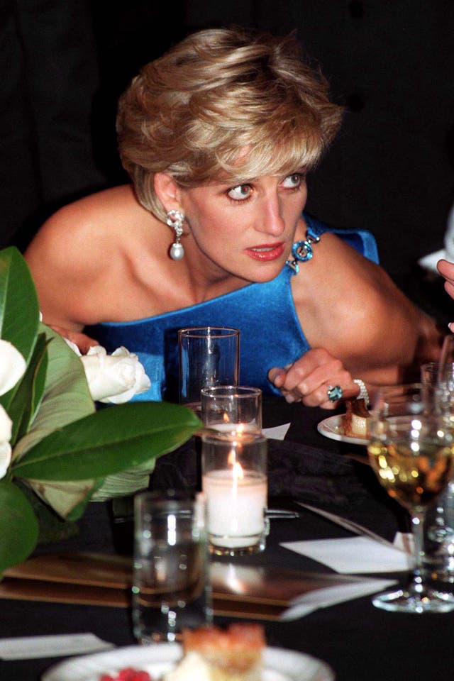 Diana, Princess of Wales, wearing the ring (PA)