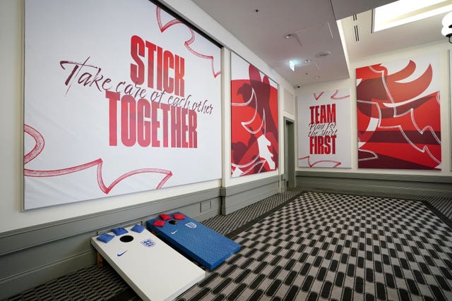 Inspirational phrases on the walls were hand-picked by England players