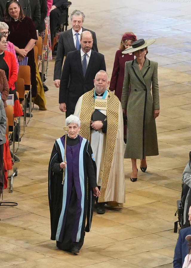 The Dean of Canterbury, the Very Rev Dr David Monteith,&nbsp;leads the Prince and Princess of Wales