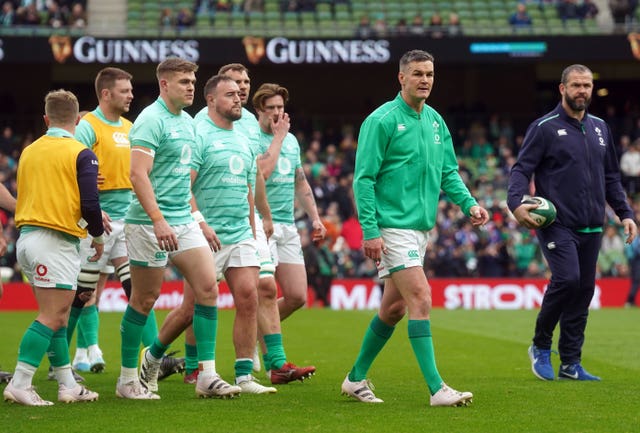 Johnny Sexton, second right, is expected to lead Ireland at Murrayfield