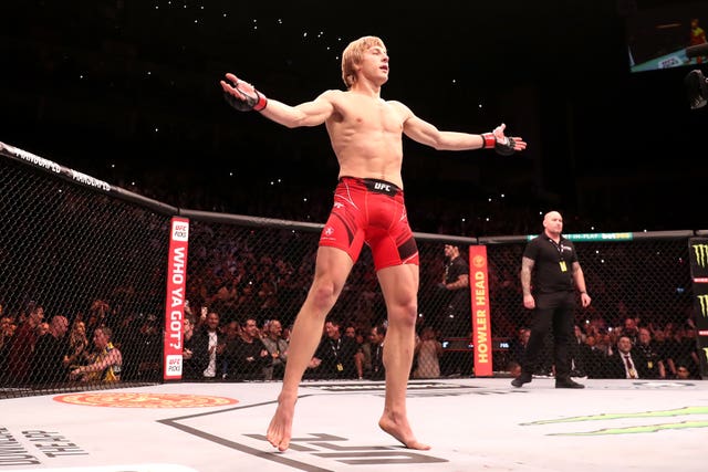 Paddy Pimblett celebrates victory 