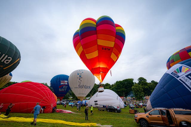 Hot air balloons lift off at the 46th Bristol International Balloon Fiesta