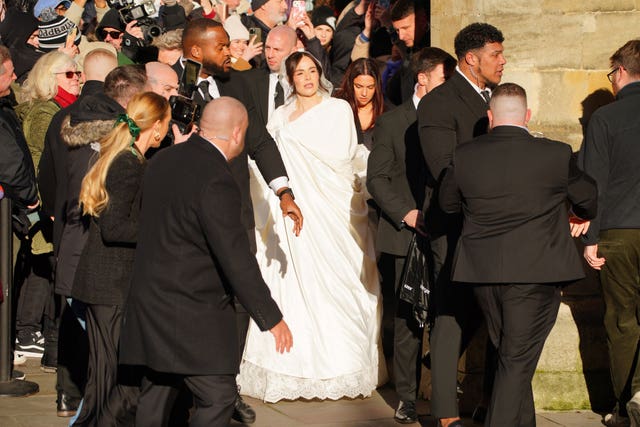 Holly Ramsay outside her wedding venue