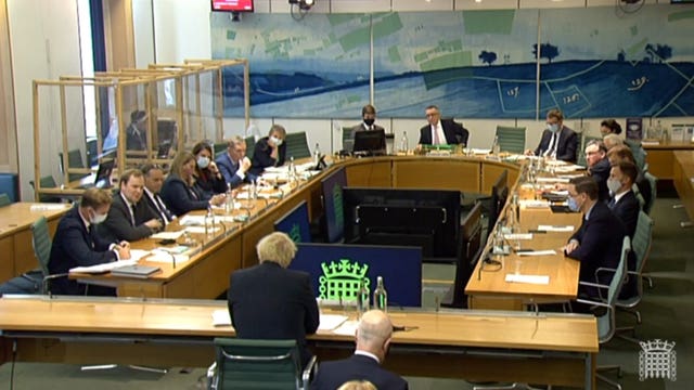 Prime Minister Boris Johnson giving evidence to the Liaison Committee  (House of Commons/PA)