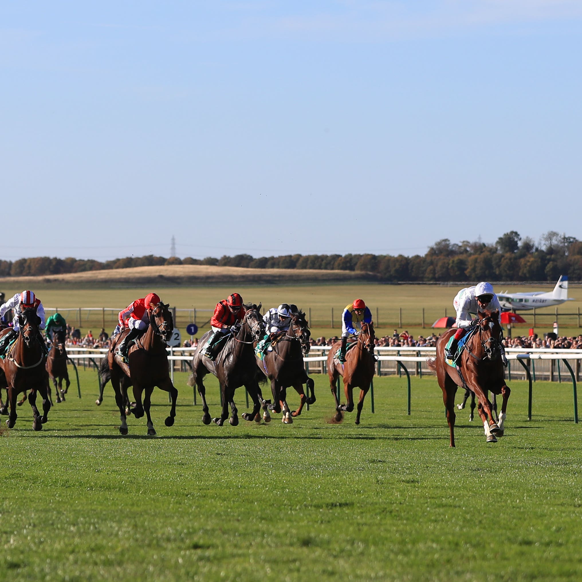 Wissahickon (right) spreadeagles a big field to win the Cambridgeshire