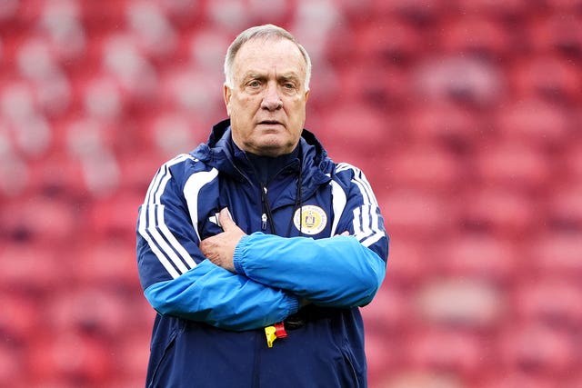 Curacao manager Dick Advocaat during a training session