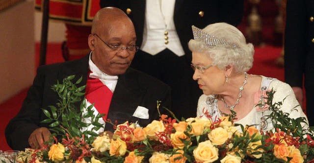 The Queen and then South African President Jacob Zuma during his state visit (Lewis Whyld/AP)