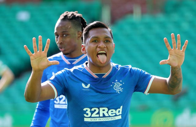 Alfredo Morelos scored his first Old Firm derby goal for Rangers (Andrew Milligan/PA)