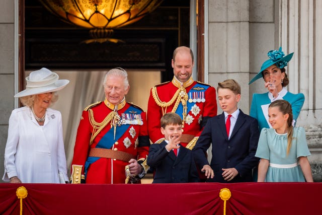 The royal family on the Buckingham Palace balcony during Trooping the Colour
