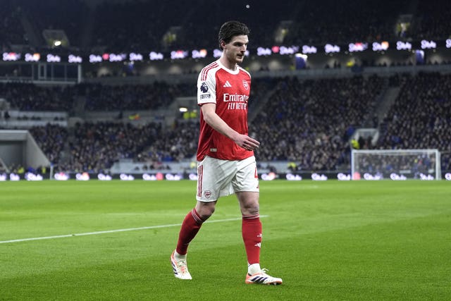 Declan Rice walks off the pitch