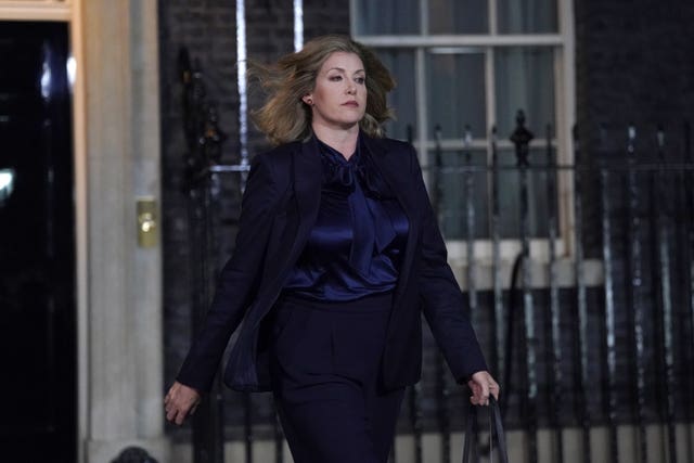 Newly installed Leader of the House of Commons Penny Mordaunt leaving Downing Street tonight 