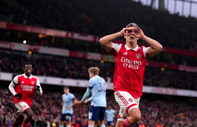 Leandro Trossard scored his first Arsenal goal just four minutes after coming off the bench.