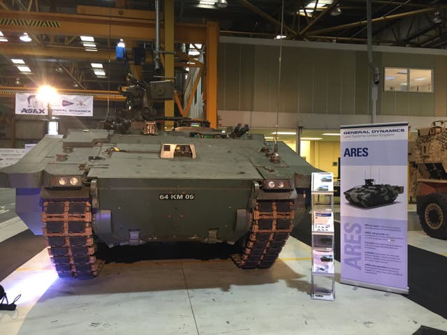 The Ares variant of General Dynamics’ Ajax tank at General Dynamic’s new production facility 