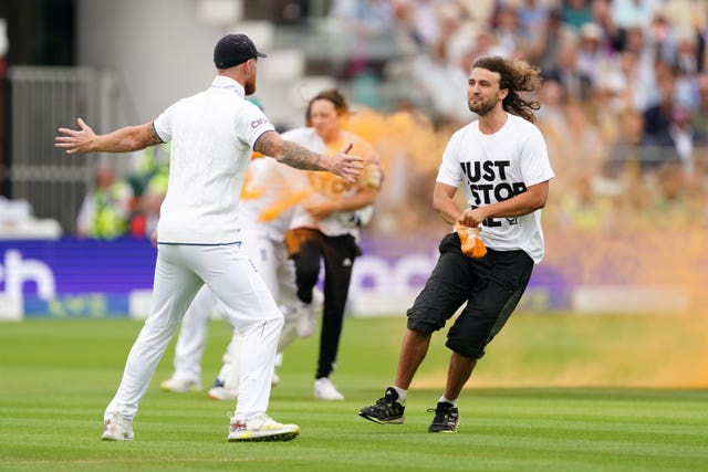 Just Stop Oil protesters at the Ashes Test at Lord's