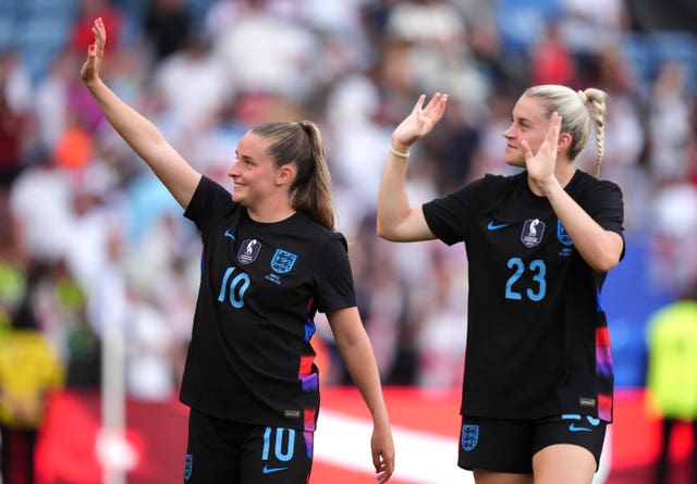 Lionesses Ella Toone (left) and Alessia Russo 