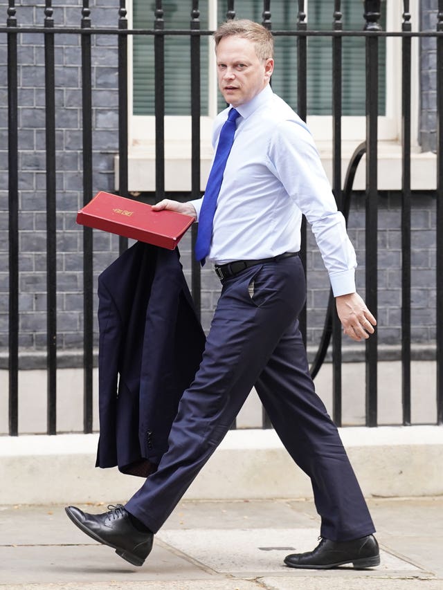 Transport Secretary Grant Shapps arriving in Downing Street, London