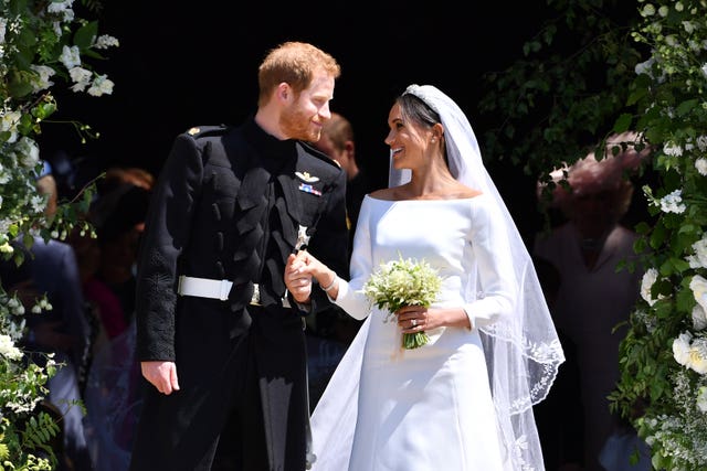 The Duke and Duchess of Sussex on their wedding day (Ben Stansall/PA)