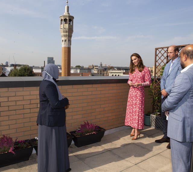 The Duke and Duchess of Cambridge during a visit to the East London Mosque