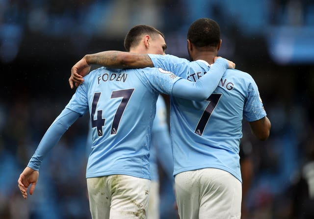 Phil Foden (left) has been preferred to Sterling in recent European games