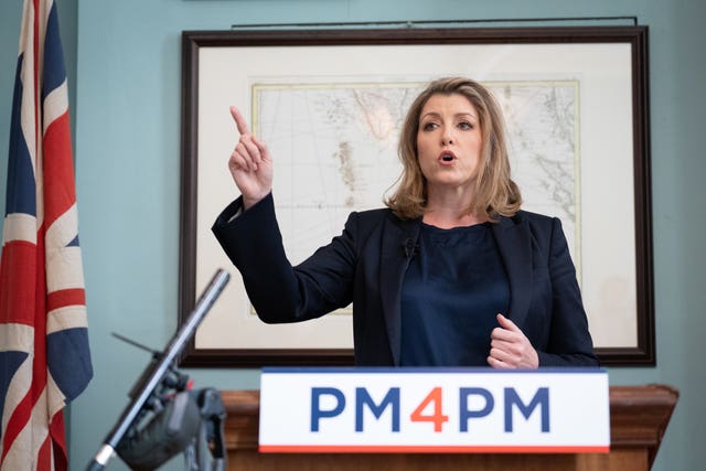 Penny Mordaunt at the launch of her campaign to be Conservative Party leader and Prime Minister in 2022