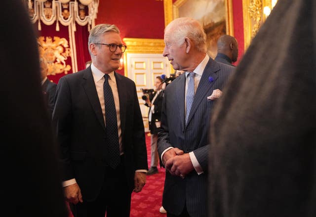 The King with Prime Minister Sir Keir Starmer (Yui Mok/PA)